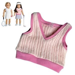 American Girl Vest Sweater A Tennis & Golf Set Doll Accessory V-Neck Cable Knit